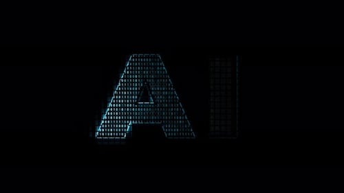 Futuristic AI Text Reveal with Binary Code Animation