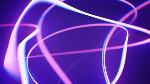 Dynamic Fluid Neon Light Streaks Abstract Motion Background