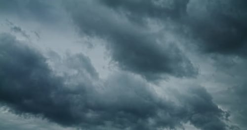 Timelapse of Spring Clouds Against Blue Sky