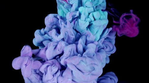 Colorful Ink Swirls and Mixes on Black