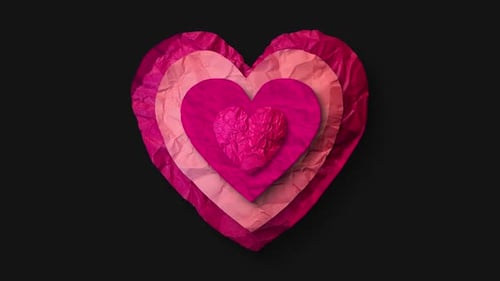 Textured Heart Reveal Animation with Crumpled Layers