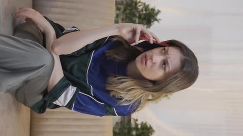 Frustrated Woman Arguing on Phone at Home