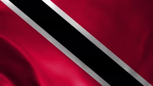 Trinidad and Tobago National Flag Realistic Waving Loop