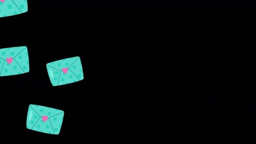 transition valentine's day love letter with alpha transparency channel