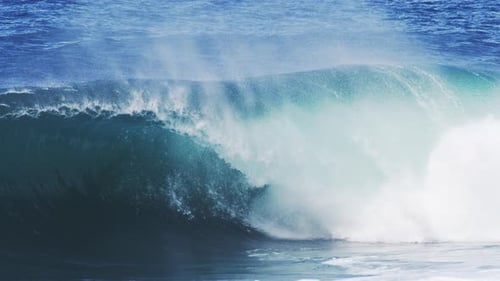 Ocean Wave Crashing with Power and Beauty