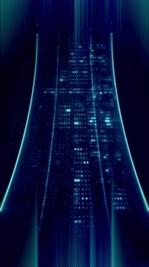 Futuristic data network visualization with glowing digital streams 03