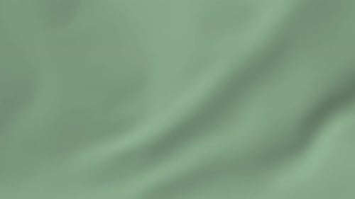 Soft Dark Green Fabric Waving Smooth Texture Visual Background Gentle Pastel Cloth Motion Abstract
