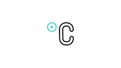 Minimalist Celsius Degree Symbol Outline Reveal