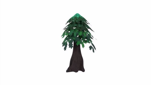 Cartoon Tree 3d object rotating loop