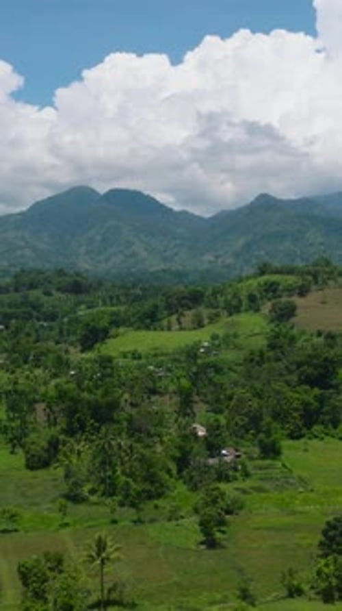 Tropical Landscape with Tropical Mountain in Mindanao Philippines