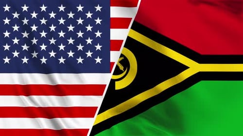 Rundreise mit der Flagge der USA und Vanuatu