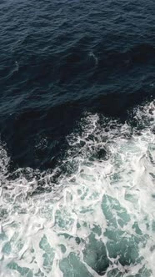 The Wake From a Ferry Boat on the Ocean