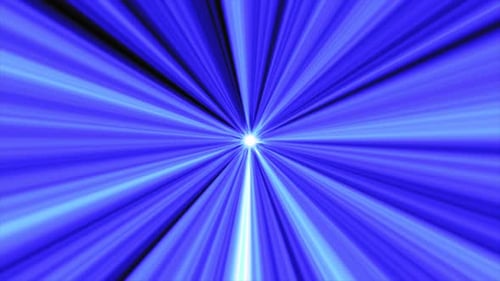Abstract Blue Light Rays Warp Tunnel Effect
