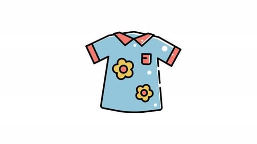 Animated Flat Design Shirt Icon Loop