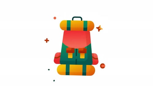 Animated Backpack Icon for Travel and Adventure Content