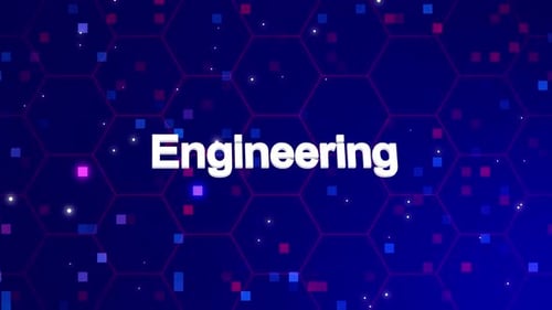 Futuristic Engineering Title Animation on Digital Hex Grid