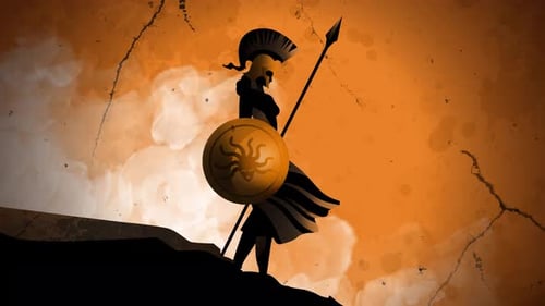 greek goddess athena standing on a hill