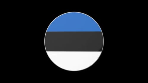 Estonia Flag 3D Spinning Circle Emblem Loop