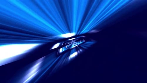 Fast Blue Tunnel Ride Motion Background