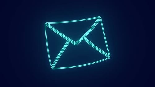 Animated Glowing Neon Lines Form an Email Icon