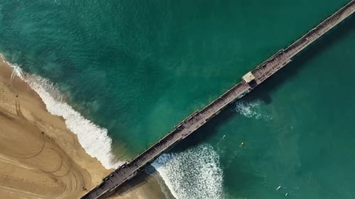 Aerial view of Seal Beach pier, United States.