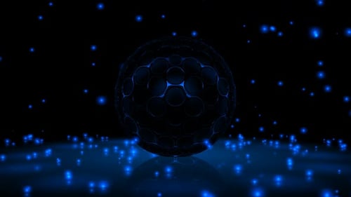 Background with Falling Blue Particles, Figure, Exclusive, 3D Render, Unique Design