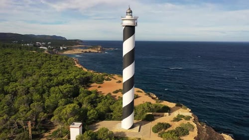 Aerial view of Ibiza Island, Balearic Island, Spain.