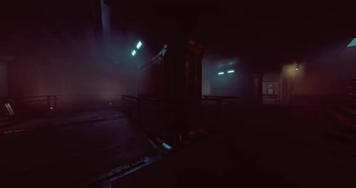 Futuristic Dark Sci-Fi Corridor Technology Background