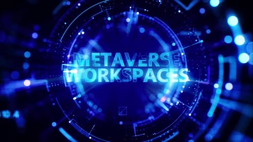 Contexte de haute technologie des espaces de travail Metaverse