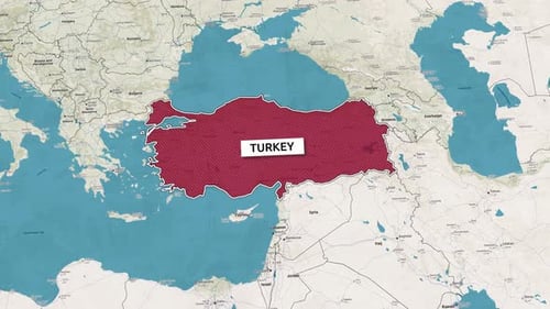 Modern Map Highlight of Turkey with Text Reveal