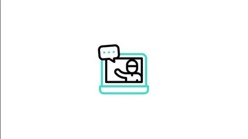 Animated Minimalist Icon of Online Video Call
