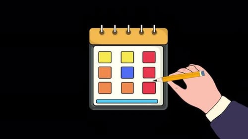 The Hand Marking Important Points 4K On Alpha Channel