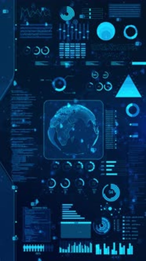 Futuristic Data Visualization Security Metrics and Analytics Analyzing Digital Fingerprint Data on a