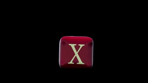 simulation of a rubber letter "X" followed by an explosion. has an alpha channel