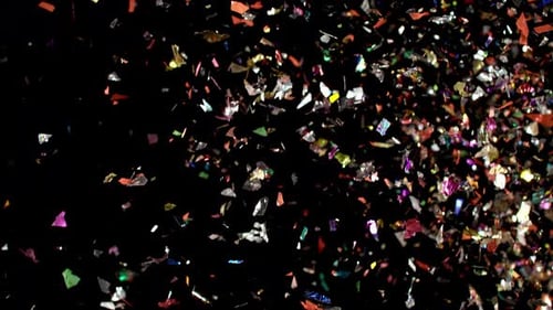 Vibrant Confetti Glittering on a Black Background