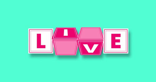 Typographie cinétique 3D avec Words Save Life Animation de cubes 3D rotatifs avec Words Save Life
