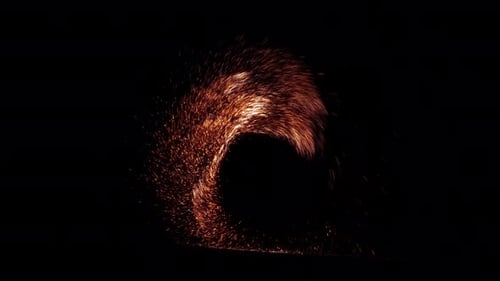 Abstract Fiery Particle Swirl Reveal Transition