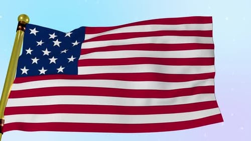 Waving Animated 3D American Flag