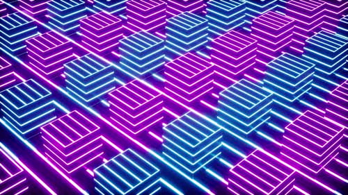 Striped Neon Light Boxes Optical Art VJ Loop