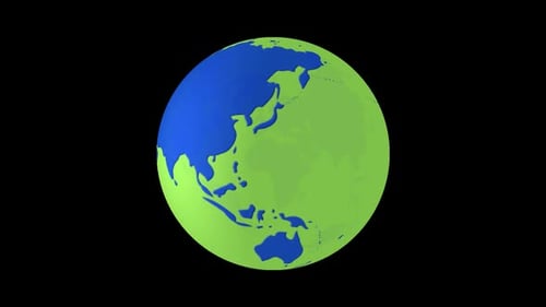 Minimalist 3D Rotating Earth Globe Animation