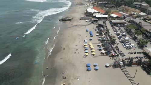 Aerial view of Canggu Beach in Bali, Indonesia