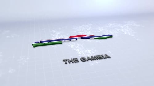 The Gambia 3D Map Country Flag Reveal Animation