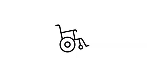 Animated Line Art Wheelchair Icon