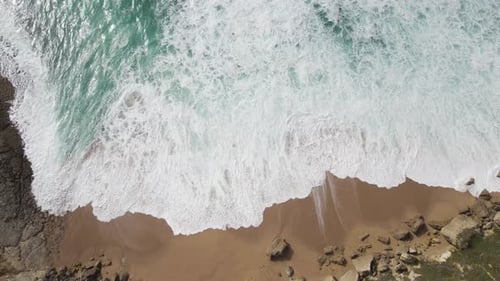 Aerial view of the coastline, Portugal.