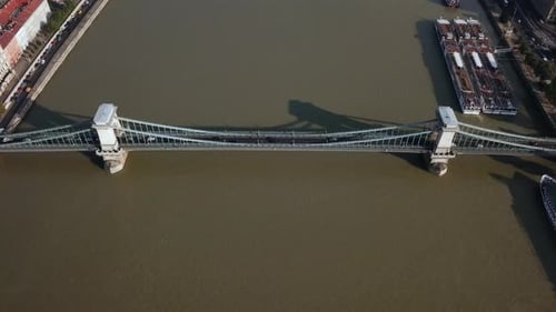 Budapest liberty statue and view of the early sun over the city