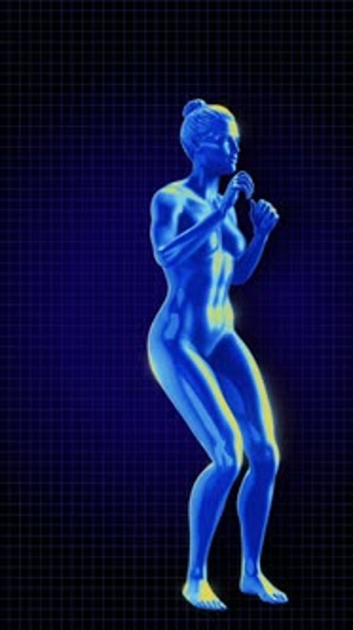 Digital Human Body Scan with Heatmap in Boxing Stance