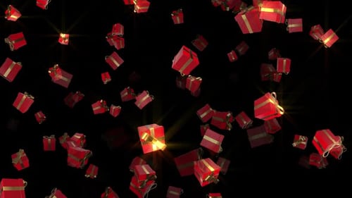 Falling Red Gift Boxes Seamless Loop