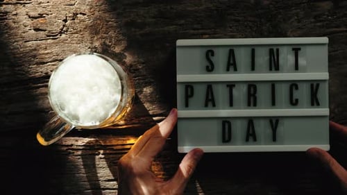 St Patricks Day Sign With Beer