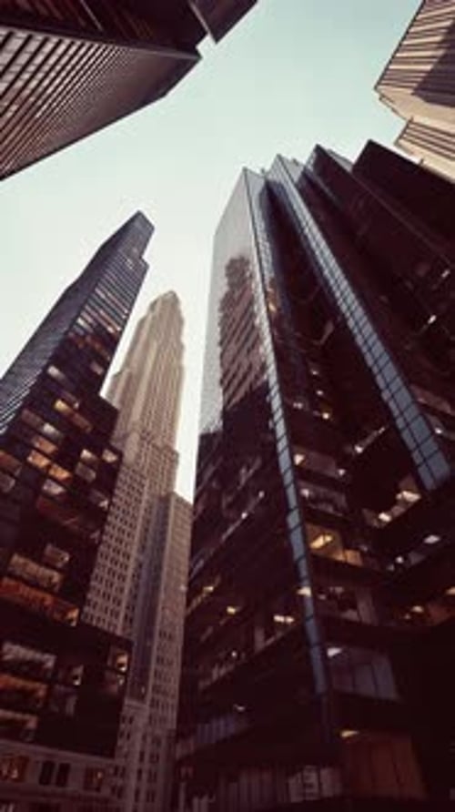 Gazing Up at Skyscrapers in New York City