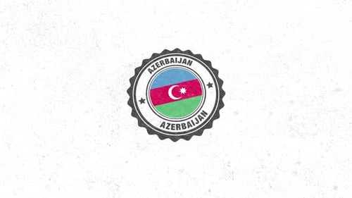 Azerbaijan Flag Stamp Reveal Animation